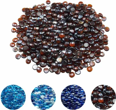 Produktbild von Feuerglas 4,5kg - 19mm Glasfelsen & Glasperlen - Feuerkristall Bernstein Farbe für Kamin und Feuerstelle