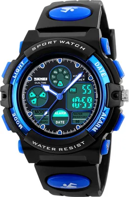 Produktbild von SKMEI Qualitaets-Kind-Sport-Armbanduhr-Doppelbewegungen 5 ATM wasserdichte Kinder-Uhr mit Alarm-Chronograph-Ruecklicht