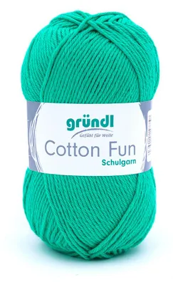 A ball of green yarn with a label.