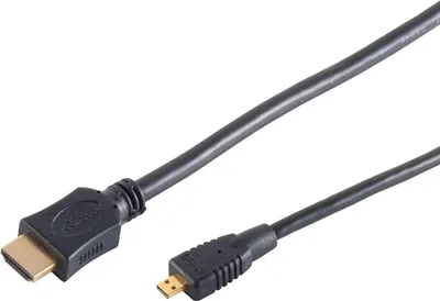 Produktbild von High Speed Micro HDMI Kabel mit Ethernet schwarz