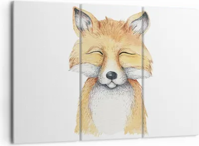 Produktbild von Bild auf Leinwand - Leinwandbild - 3 Teile - Cartoon Fuchs Kind - 105x70cm - Wand Bild - Wanddeko - Wandbilder - Leinwanddruck - Bilder - Wanddekoration - Leinwand bilder - Wandbild - CE105x70-4878