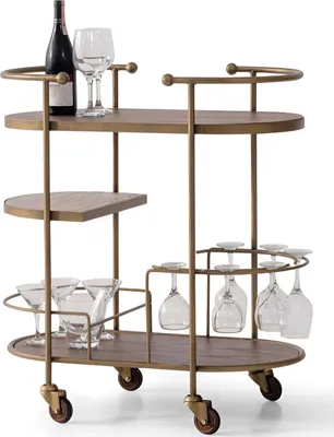 Produktbild von Eleganter Servierwagen Marmorplatte Stilvoller Hotel Servierwagen