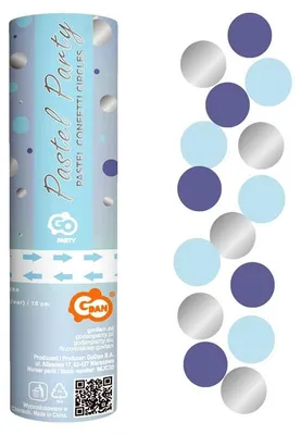 Zdjęcie produktu dla Armatka konfetti jasnoniebieska niebieska srebrna