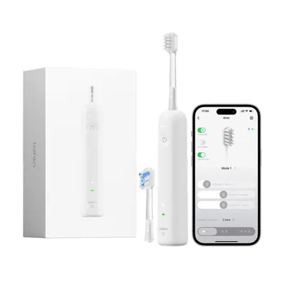 Produktbild von Elektrische Zahnbürste, Oszillation & Vibration Schallzahnbürste für Erwachsene mit App, 2 Bürstenköpfe mit EXTRA LANGE AKKULAUFZEIT