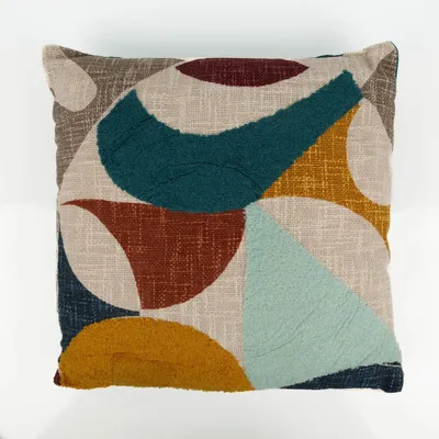 Produktbild von Kissen 45x45 cm Geometrie – strukturiert, bunt, mit Füllkissen & Reißverschluss
