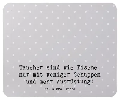 Produktbild von Mr. & Mrs. Panda Mouse Pad Tauchen Abenteuer - Grau Pastell - Geschenk, Teamsport, körperliche Fitness, unterwasserwelt, tauchausrüstung, Mauspad, mausteppich, Sportler