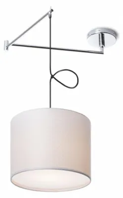Produktbild von RED - DESIGN RENDL RENDL BROADWAY Hängeleuchte mit Arm, weiß verchromt, 230 V, E27, 42 W, R11978