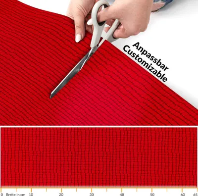 Produktbild von Flurläufer Premium Küchenläufer Teppichläufer Textil WILSON Rot Mosaik Robust Breite 67cm Länge 180cm