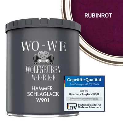 Produktbild von Hammerschlaglack Hammerschlag Effektlack Metallschutzlack W901 Rubinrot - 750ml