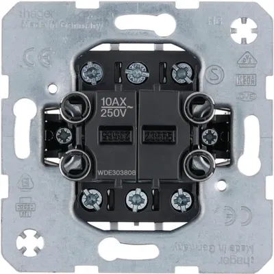 Image de Interrupteur double Hager, encastré, 10 AX, 1 pièce