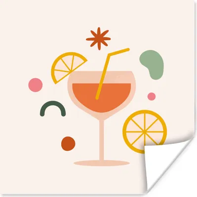 Produktbild von MuchoWow® Poster Cocktail - Obst - Sommer 100x100 cm - Babyzimmer