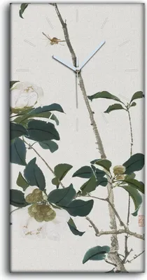 Produktbild von Wohnzimmer-Bild Leinwand Uhr Geräuschlos Kunstdruck 30x60 Insekten und Blumen - weiße Hände