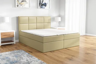 Produktbild von Boxspringbett LAR 120x200 mit 2 Bettkästen, Bonell-Matratze und Topper. Möbel vom Hersteller- Handarbeit! Bett Komplett-Set mit Matratze, Bettkasten & Kopfteil. Modern und robust.