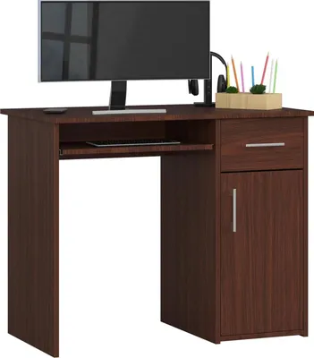 Obrázek produktu pro Akord Psací stůl Pin 1 zásuvka 1 skříňka pravé provedení wenge 90x50x74 cm