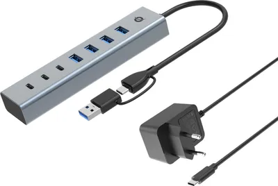 Zdjęcie produktu dla Conceptronic HUBBIES20GP, USB 3.2 Gen 1 (3.1 Gen 1) Type-C, USB 3.2 Gen 1 (3.1 Gen 1) Type-A, USB 3.2 Gen 1 (3.1 Gen 1) Type-C, 5000 Mbit/s, Szary, Aluminium, 0,25 m