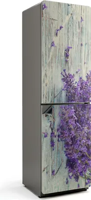 Produktbild von Blumen auf einem Holzhintergrund – Magnetische Kühlschrank Abdeckung – Dekorfolie magnetisch Küche – Kühlschrank Magnet Deko – selbstklebende Magnettafel – Magnetfolie für Kühlschranktür – 60x205 cm