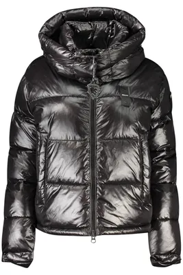 Produktbild von Stylische schwarze Damenjacke mit Kapuze - Slim Fit, viele Taschen