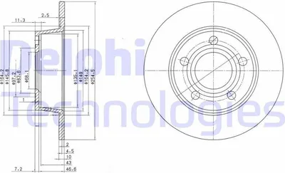 Produktbild von 2x DELPHI Bremsscheibe BG3672 für AUDI A6 Avant (4B5 C5) A6 Limousine (4B2 C5)