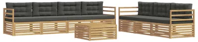 Produktbild von vidaXL Outdoor-Sofagarnitur 8 pcs Weiß und Anthrazit 79 x 79 x 37 cm