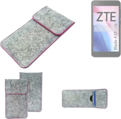 Produktbild von K-S-Trade Handy Schutz Hülle kompatibel mit ZTE Blade A35 Lite Schutzhülle Handyhülle Filztasche Pouch Tasche Case Sleeve Filzhülle hellgrau
