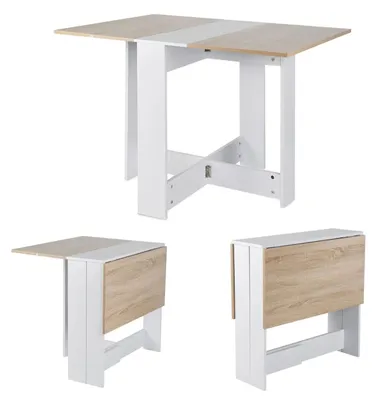 Produktbild von Klappbarer Küchentisch Esstisch - Rechteckiger Holztisch 102,5 x 76 x 73 cm - Für 4–6 Personen - Skandinavischer Stil - Khaki