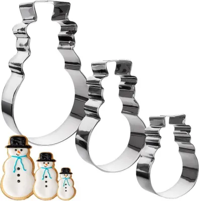 Produktbild von 3x Ausstechformen für Plätzchen, Lebkuchen und Weihnachtsplätzchen, Schneemann