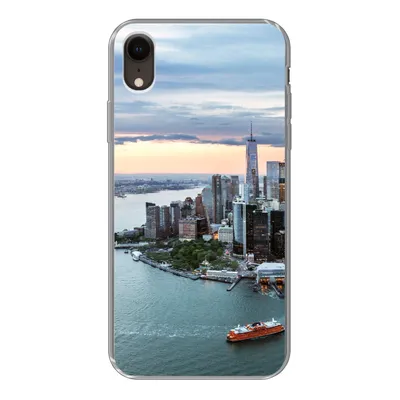 Produktbild von MuchoWow® Handyhülle Schutzhülle Hülle für iPhone XR Luftaufnahme von New York Silikon Softcase Handy Hülle - Schutzdeckel