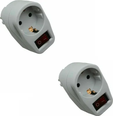Produktbild von 2x Steckdosenleiste Mehrfachsteckdose 1-fach mit Schalter Steckdose Euro Mehrfachstecker Steckerleiste Wandstecker EU