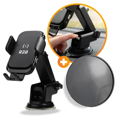 Produktbild von R2B Auto Handyhalterung mit 15W Wireless Charger & Saugnapf