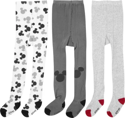 Produktbild von Disney Mickey Mouse Baby Strumpfhose für Jungen und Mädchen - Babystrumpfhose Babykleidung Grau Weiß (3er Pack) 86-92