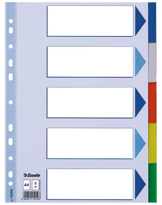 Produktbild von Esselte Kunststoff Register blanko A4 PP 5-teilig