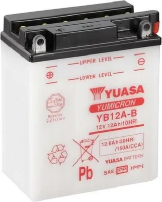 Image de Batterie plomb/acide YUASA sans pack d'acide - YB12A-B