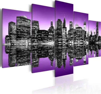 Produktbild von Leinwandbilder 200x100 cm 030111- 51 Vlies Leinwandbild 5 tlg Kunstdruck modern Wandbilder XXL Wanddekoration Design Wand Bild NEW YORK