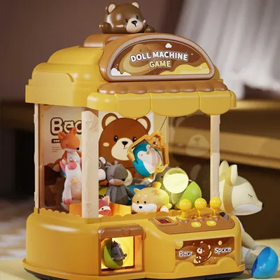Produktbild von Haushaltsspielzeuge, Spieltisch, Greifautomat, Doll Gachapon, Mini Greifmaschine für Kinder, Sanftem Licht, Claw Machine mit Münzschiebe