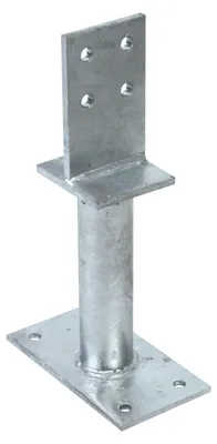 Zdjęcie produktu dla Alberts 212704 Wspornik słupka T ze środnikiem, do przykręcenia, ocynkowany ogniowo, 130 x 200 mm