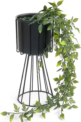 Produktbild von DanDiBo Blumenhocker Metall Schwarz 32 cm Blumenständer 96528 Blumensäule Modern Pflanzenständer Pflanzenhocker