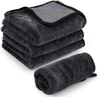 Produktbild von 6 Stück Fast Dry Trockentuch 40x60 cm, Premium Auto Poliertuch & Microfaser Trockentuch für die Dusche, Streifenfreie Reinigung, 6er Set