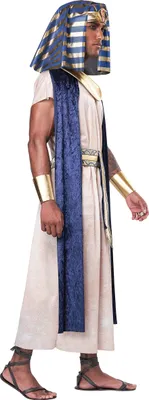 Immagine prodotto di Costume da sacerdote egiziano per carnevale di colore bianco-blu-oro - L / XL
