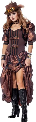 Produktbild von Deluxe Retro Steampunk Kostüm Dame 36-46 - Steampunkkleid Gr. 46
