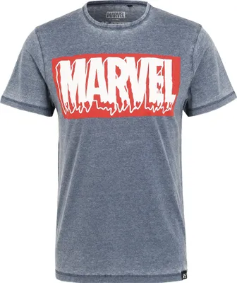 Produktbild von Recovered T-Shirt Marvel Slime Logo Vintage mit Marvel Logoprint Blau XL