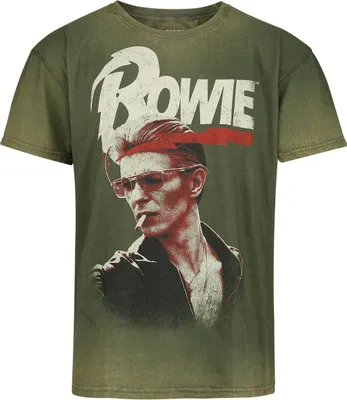 Produktbild von David Bowie T-Shirt Herren Smoking grün Band-Merch, Bands 100% Baumwolle L