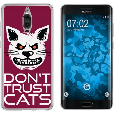 Produktbild von PhoneNatic Case kompatibel mit Huawei Mate 9 Pro Silikon-Hülle Crazy Animals Katze M1