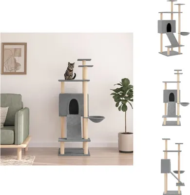 Zdjęcie produktu dla vidaXL Drapak z sizalowymi drapakami jasnoszary 153 cm - Drapaki