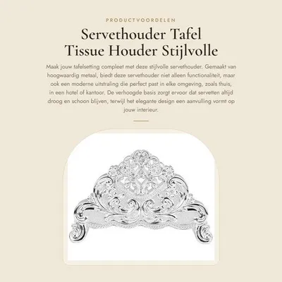 Productafbeelding van Metalen servetthouder, 13x4x8 cm, geschikt voor hotels en restaurants