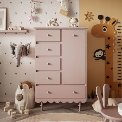 Produktbild von Hohe Kommode mit Schubladen BABUSHKA, rosa