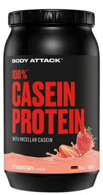 Produktbild von Body Attack 100% Casein Protein - 900 g Dose Strawberry Cream