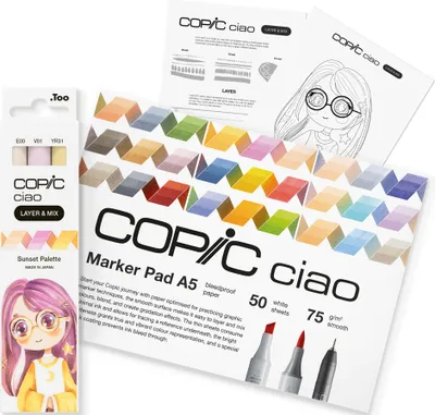 Imagen del producto de COPIC 220750208, Rotulador COPIC, gama "LAYER & MIX", set de inicio para manga, color "Sunset"