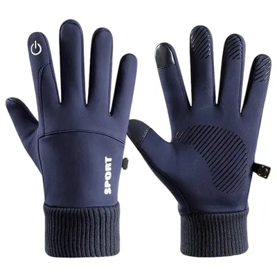 Produktbild von Fahrradhandschuhe Warme Winterhandschuhe Rutschfeste Touchscreenhandschuhe, Blau