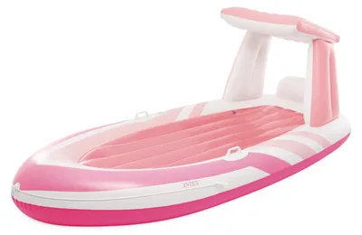 Produktbild von INTEX 57804EU - Luftmatratze - Pink Paradise Boat (244x97x114cm) mit Haltegriffen und Getränkehaltern