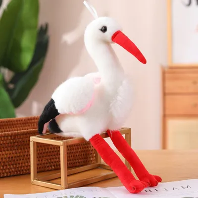 Obrázok produktu pre Plyšová maskota v podobe bociana, 37 cm